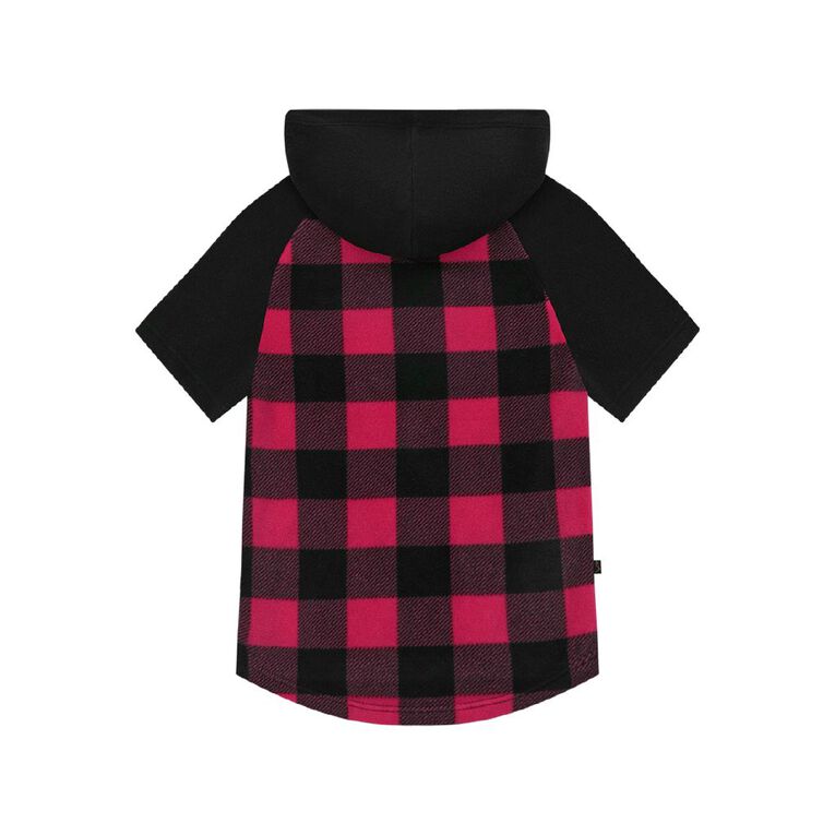 Back Country Kids' Fleece Short Sleeve Hoodie, Black CONTRAST, hi-res