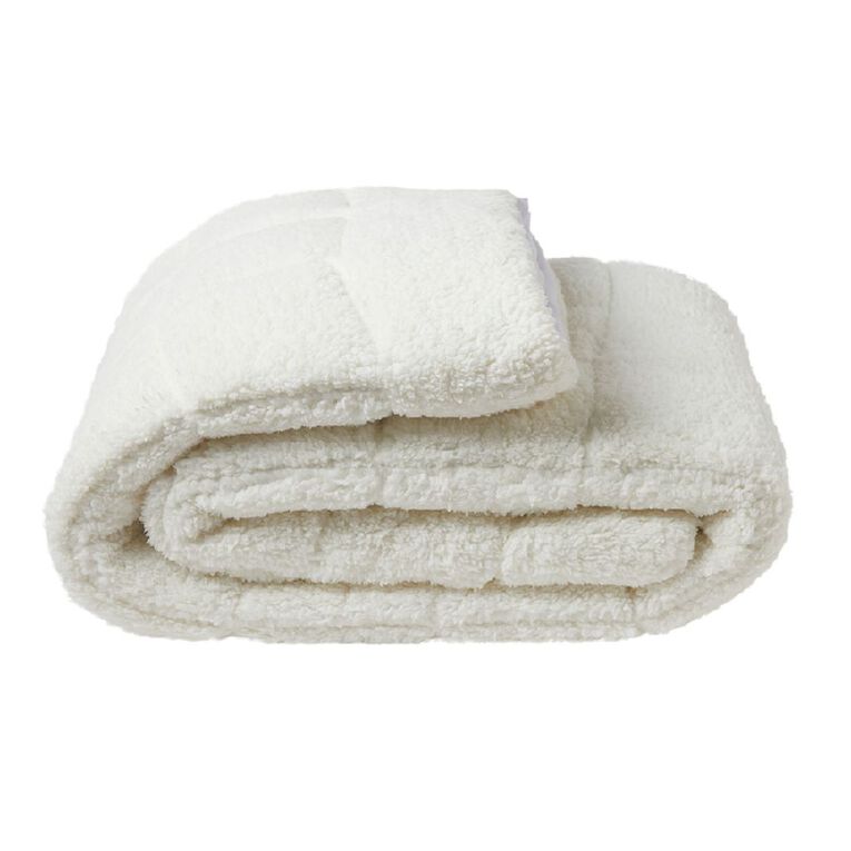 Living & Co Sherpa Fleece Underlay White King, , hi-res
