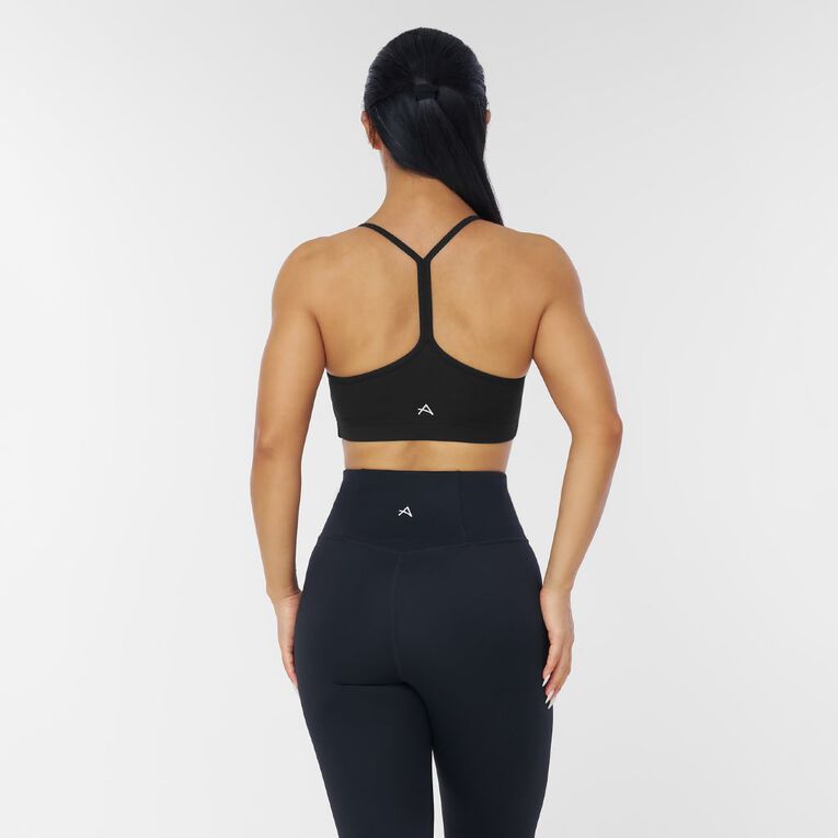 Active Intent Women's Thin Strap Crop Top, Black, hi-res