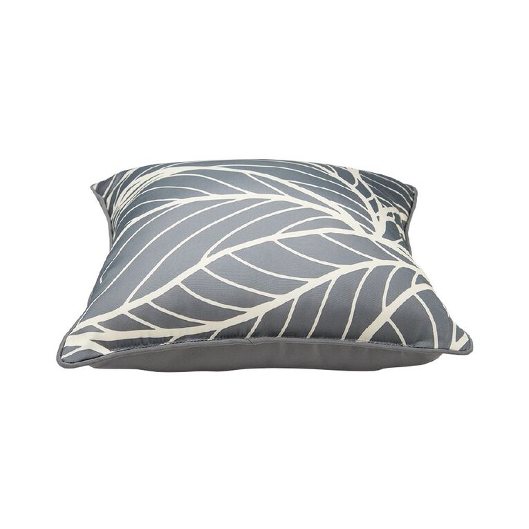 Living & Co Outdoor Cushion Leaves Grey 40cm x 40cm, , hi-res