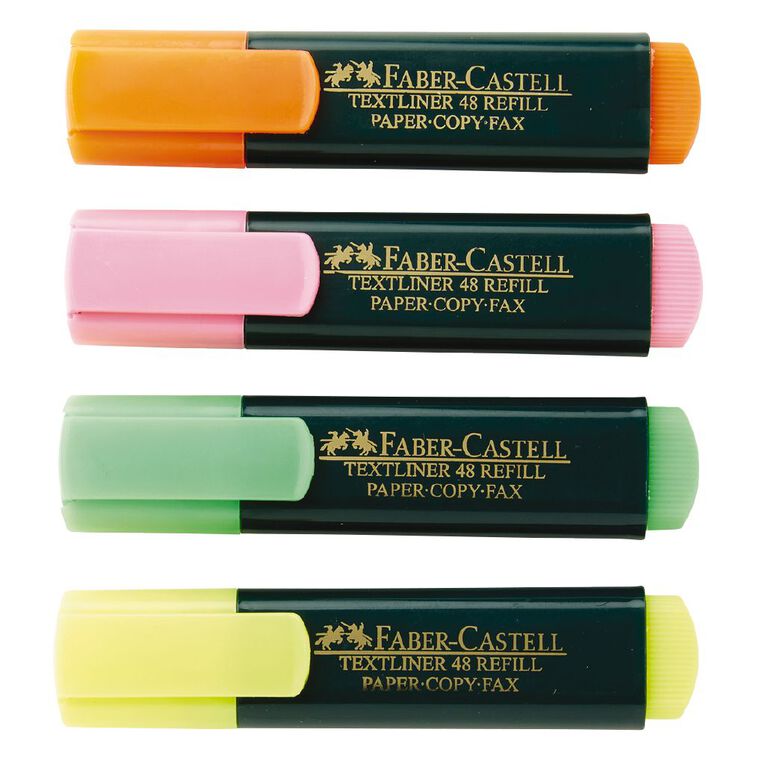 FaberCastell Highlighters MultiColoured 4 Pack MultiColoured The