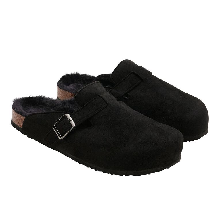 H&H Women's Clog Slippers, Black, hi-res