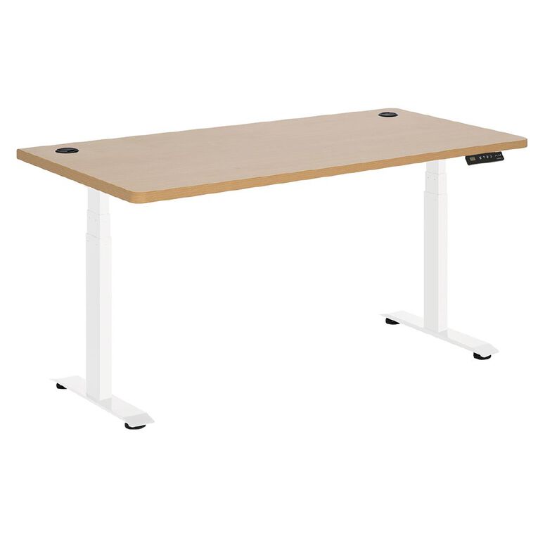 Jasper J Emerge Elec HA Desk Dual Motor 3 Stage 1500 White/Beech, , hi-res