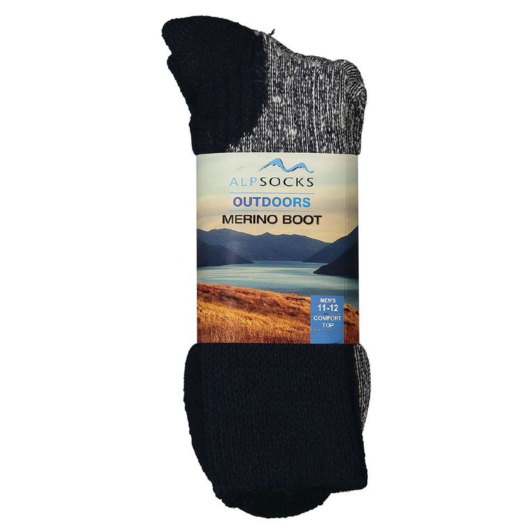 Alpsocks Men's Merino Boot Socks, Navy, hi-res