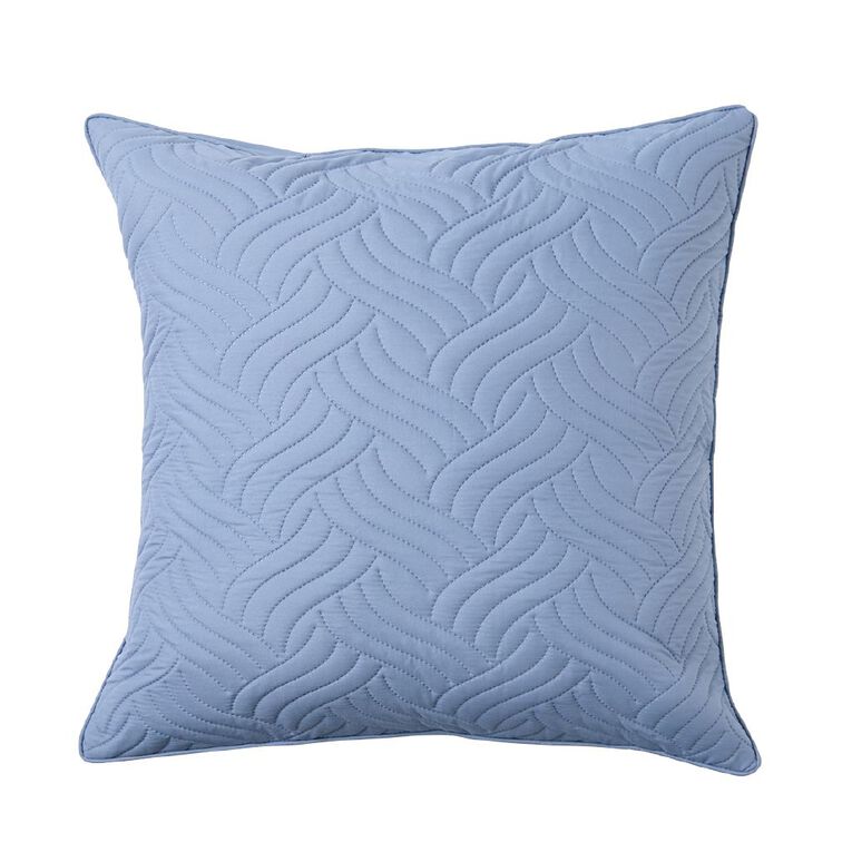 Living & Co Textured Microfibre Euro Pillowcase Blue 48cm x 73cm, , hi-res