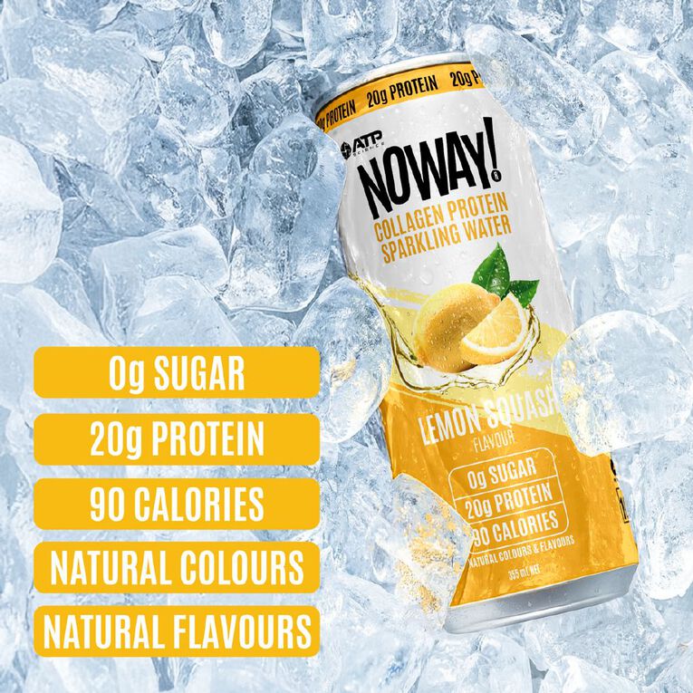 NoWay Collagen Sparkling Water Lemon Squash 355ml, , hi-res