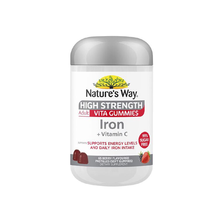 Nature's Way High Strength Adult Vita Gummies Iron 65s, , hi-res