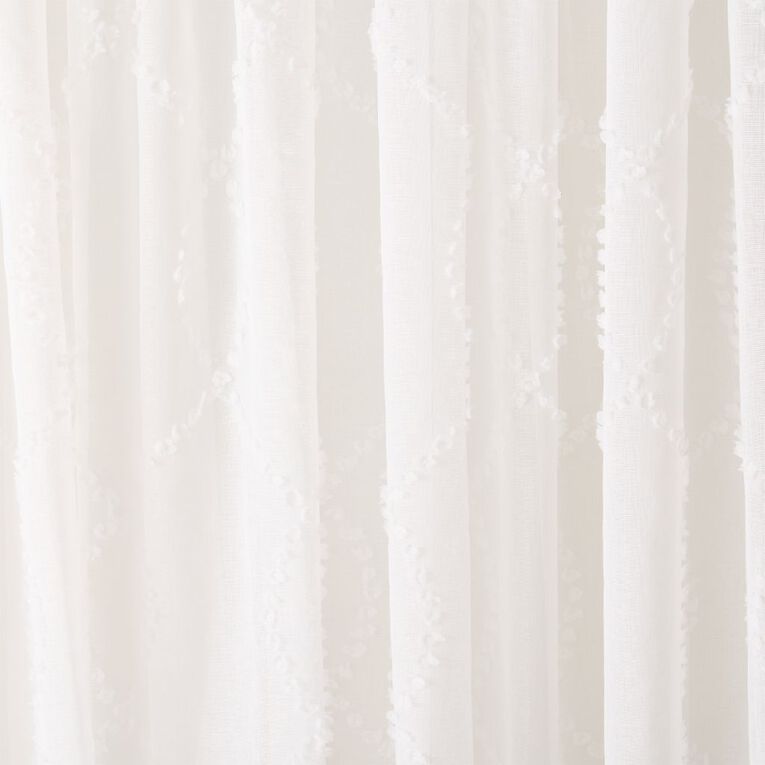 Living & Co Indie Voile White 90-180cm Wide/200cm Drop, , hi-res