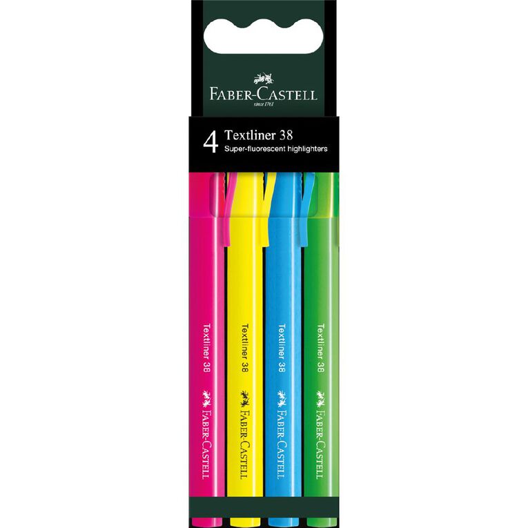 Faber-Castell Textliner 38 Slim 4 Pack, , hi-res
