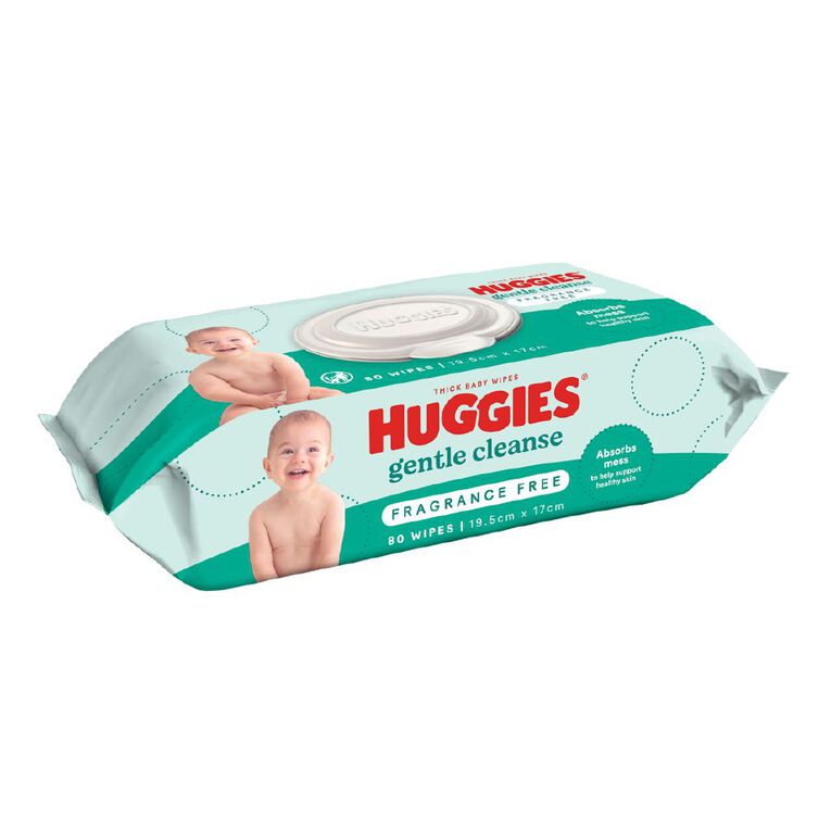 Huggies Baby Wipes Fragrance Free 80 Pack, , hi-res