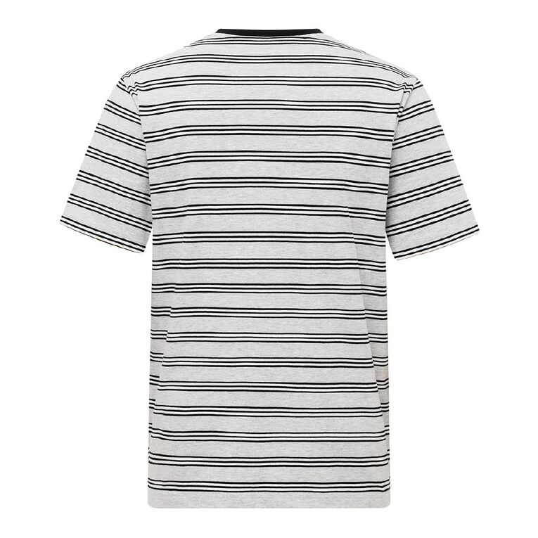 H&H Men's Regular Fit YD Stripe Tee, Grey/White, hi-res