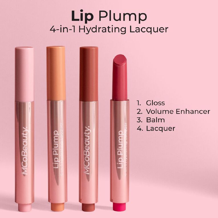 MCoBeauty Lip Plump 4-In-1 Hydrating Lacquer Lily Dusty Pink, , hi-res