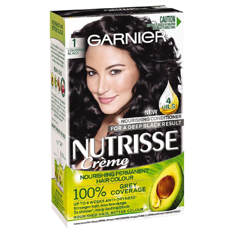 Garnier Nutrisse Permanent Creme Liquorice Black 1, , hi-res