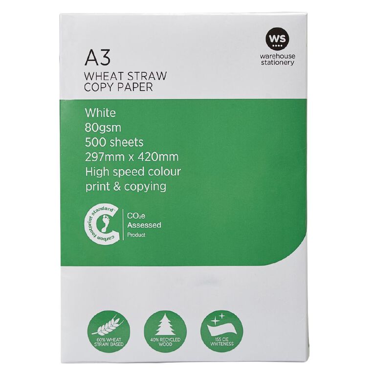 WS Photocopy Paper Wheat Based A3 80gsm 500 Sheet Ream, , hi-res