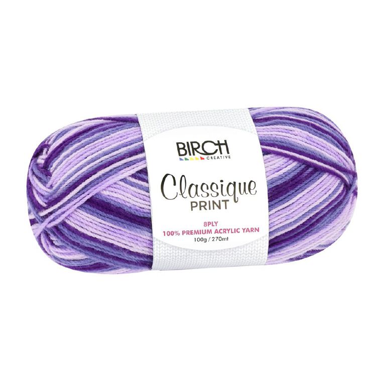 Birch Classique Yarn Prints 100% Premium Acrylic 100G 8Ply Mauve, , hi-res