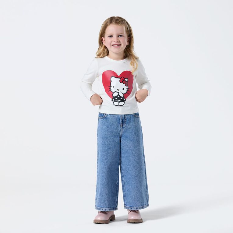 Hello Kitty Long Sleeve Fitted Top, Cream, hi-res