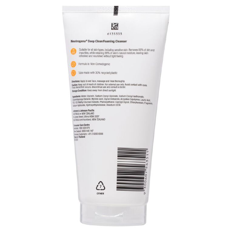 Neutrogena Deep Clean Foaming Cleanser 150g, , hi-res