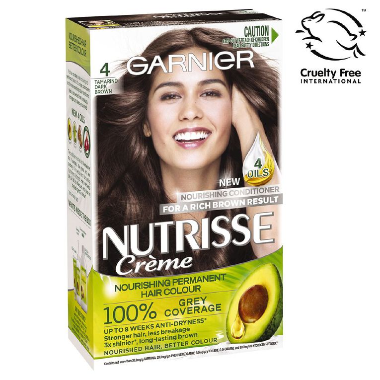 Garnier Nutrisse Permanent Creme Tamarind Dark Brown 4, , hi-res