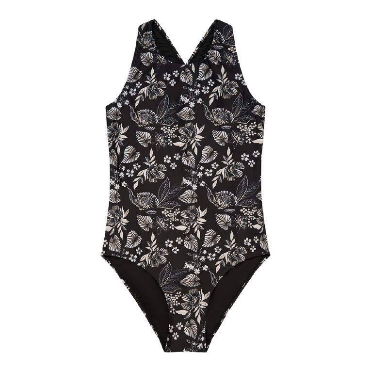 Young Original Printed Swimsuit, Black, hi-res