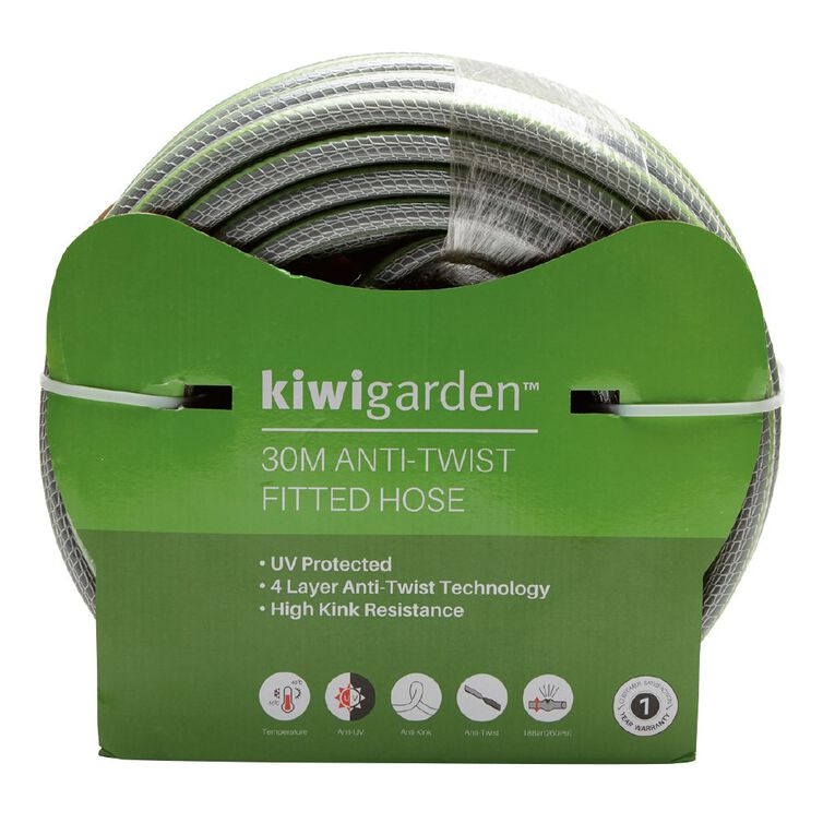 Kiwi Garden Anti-Twist Fitted Hose Green 30m, , hi-res