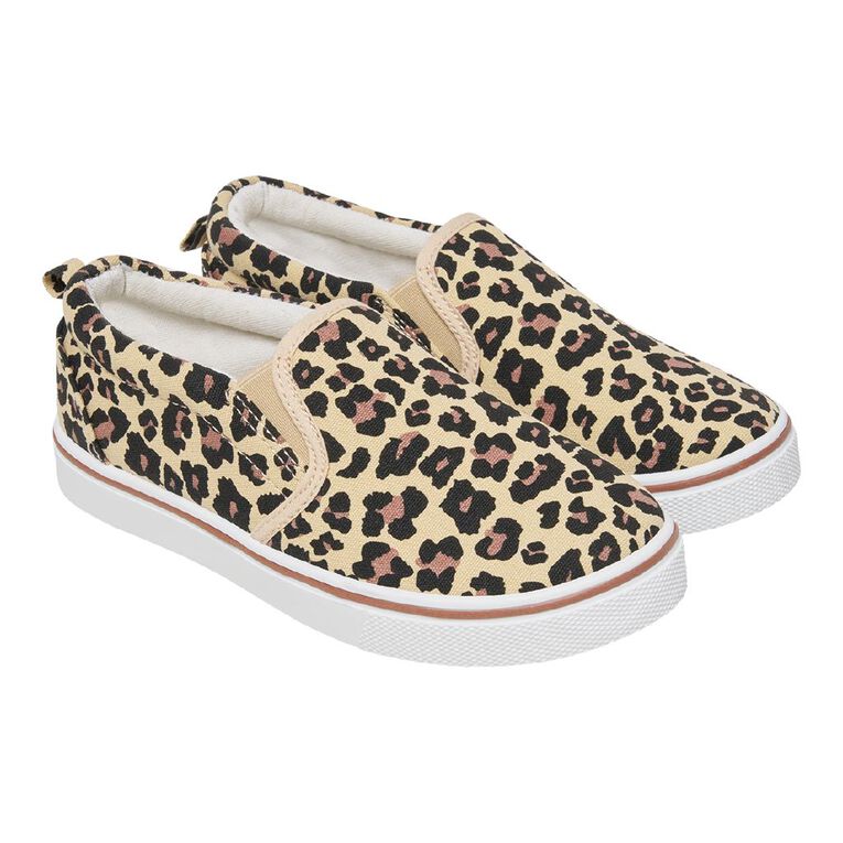 Young Original Senior Kids' Print Slip-on Shoes, Brown, hi-res