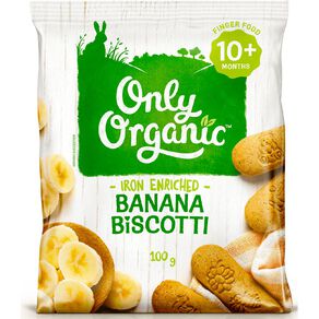 Only Organic Banana Biscotti 100g