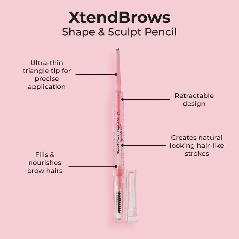 MCoBeauty Xtendbrows Shape & Sculpt Pencil Light Medium, , hi-res