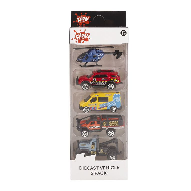 Play Studio Die-Cast Freewheel Car - 5 Piece Assorted, , hi-res