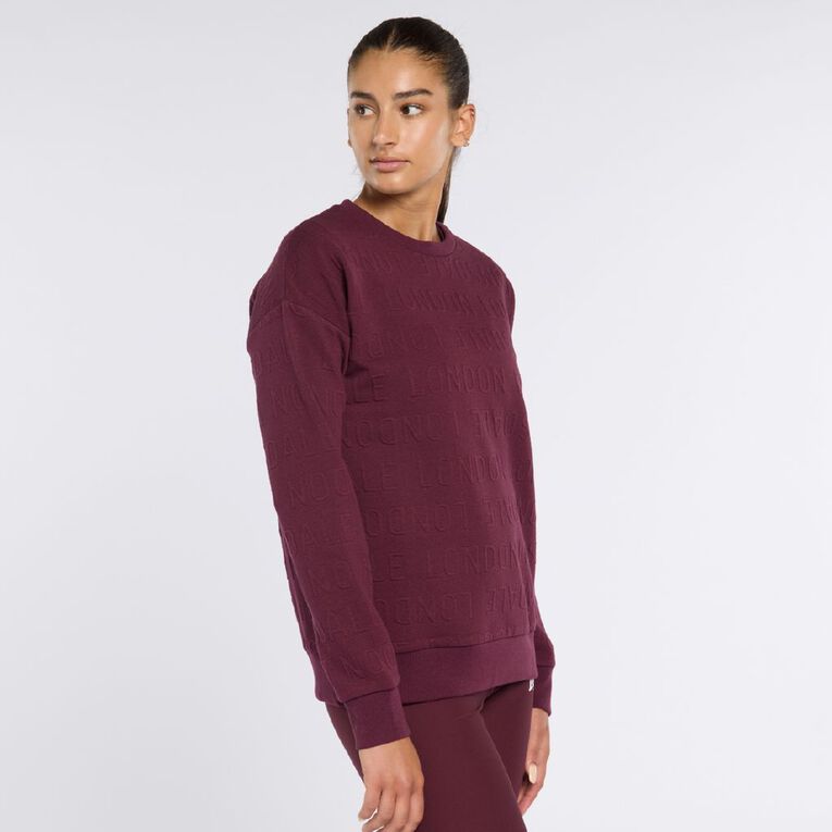 Lonsdale Women's Jacquard Sweatshirt, Purple Dark, hi-res
