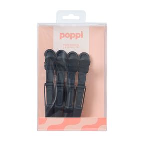 Poppi Soft Sectioning Clips Black 4 Pack