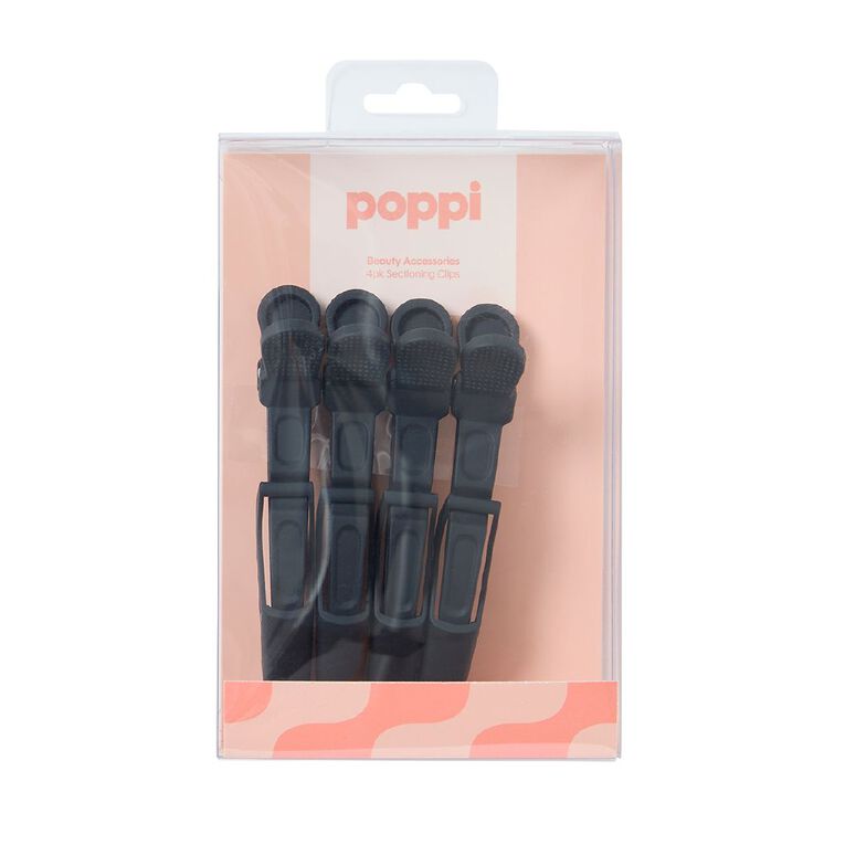 Poppi Soft Sectioning Clips Black 4 Pack, , hi-res