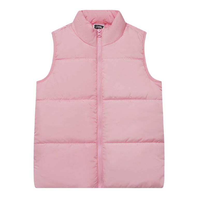 Young Original Plain Puffer Vest, Pink Light, hi-res