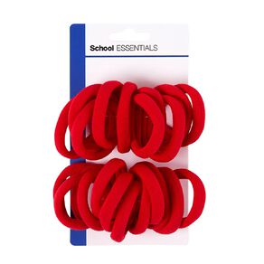 School Essentials Hair Ties Red