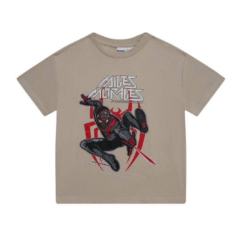 Spider-Man Miles Morales Relaxed Short Sleeve Tee, Brown Light, hi-res