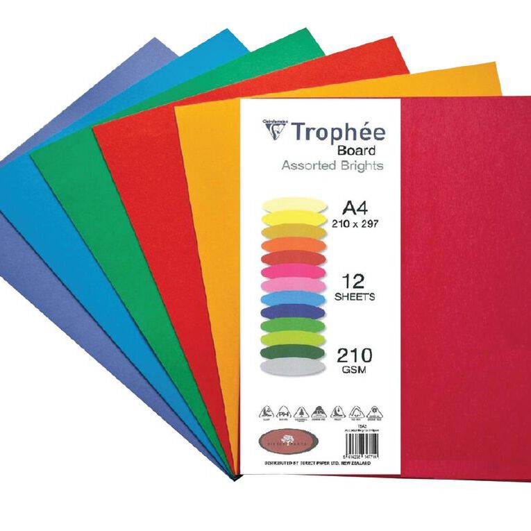 Trophee Board 210gsm Brights A4 12 Pack, , hi-res