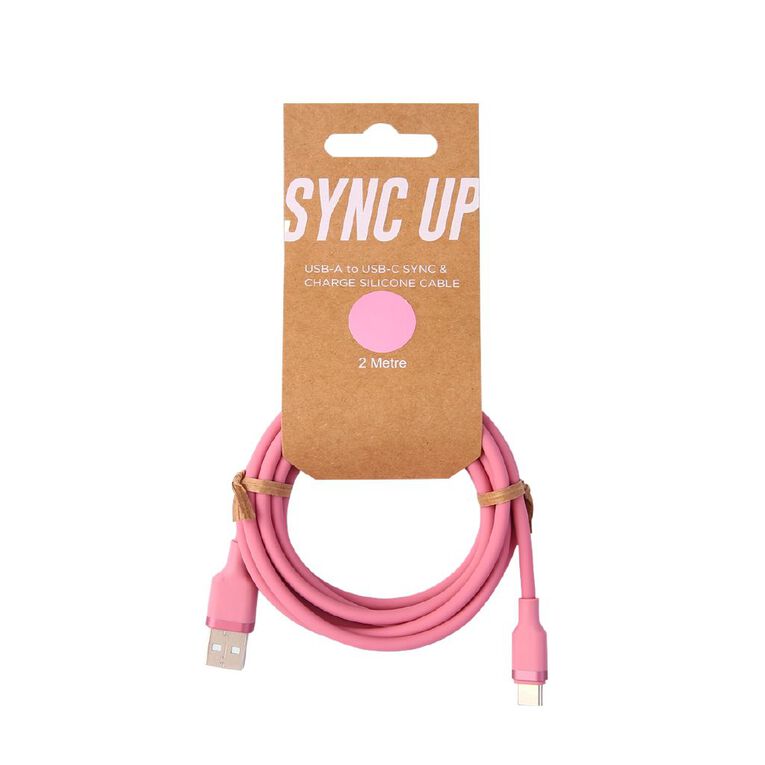 Lifestyles USB-A To USB-C 2m Pink, , hi-res