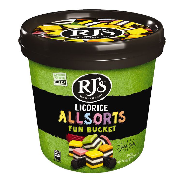 RJ's Licorice Allsorts Fun Bucket 800g, , hi-res