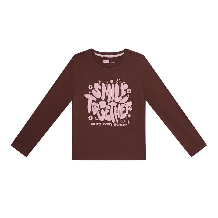 Young Original Relaxed Fit Long Sleeve Printed Tee, Brown Dark SPOTS, hi-res