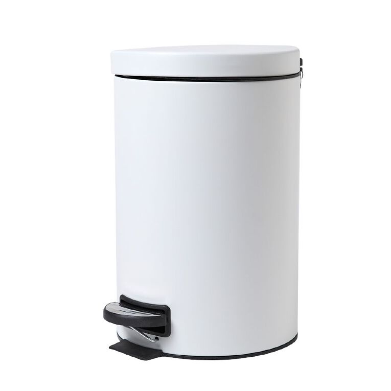 Living & Co Pedal Bin White 12L, , hi-res
