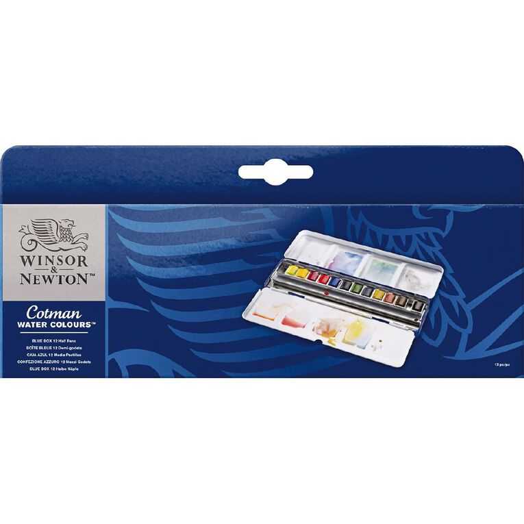 Winsor & Newton Cotman Watercolour Blue Box 12 Pack, , hi-res