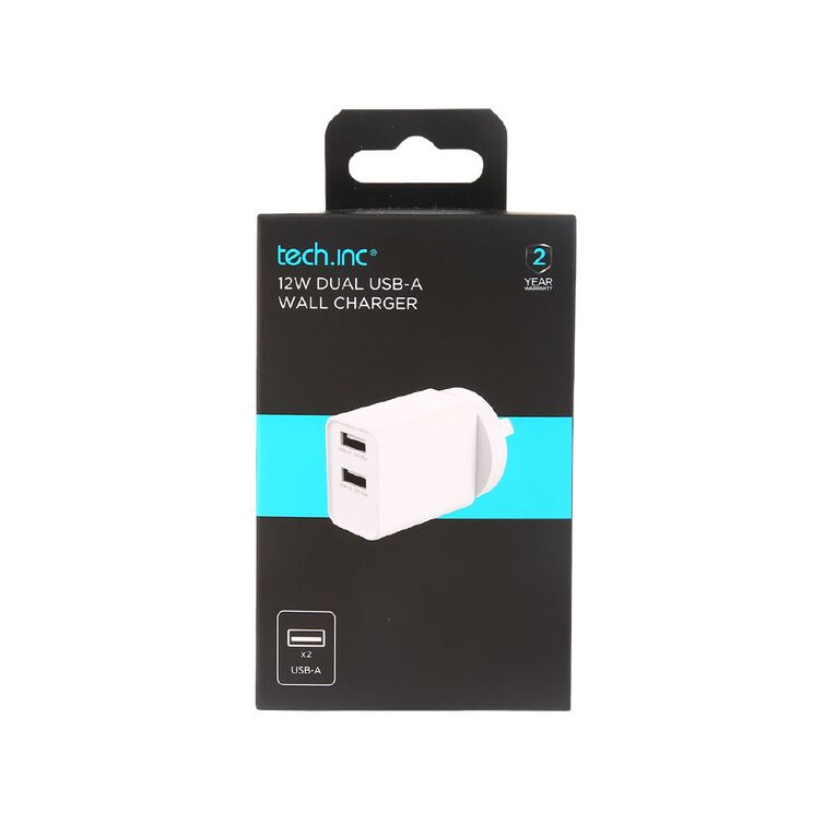 Tech.Inc 12W Dual USB-A Wall Charger TI0123B, , hi-res