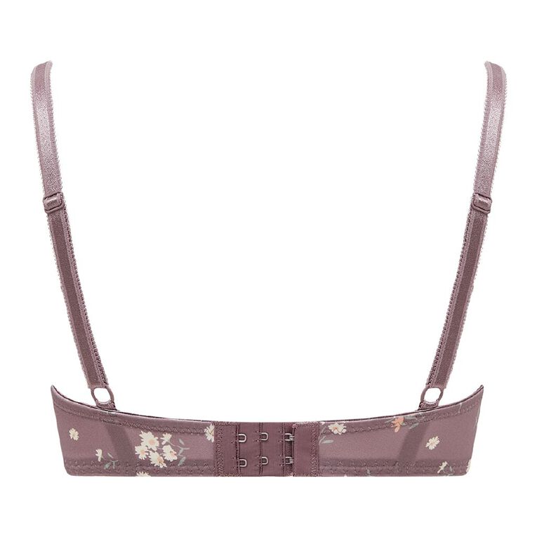 H&H Women's Bella Print & Lace Contour Bra, Pink Dark, hi-res