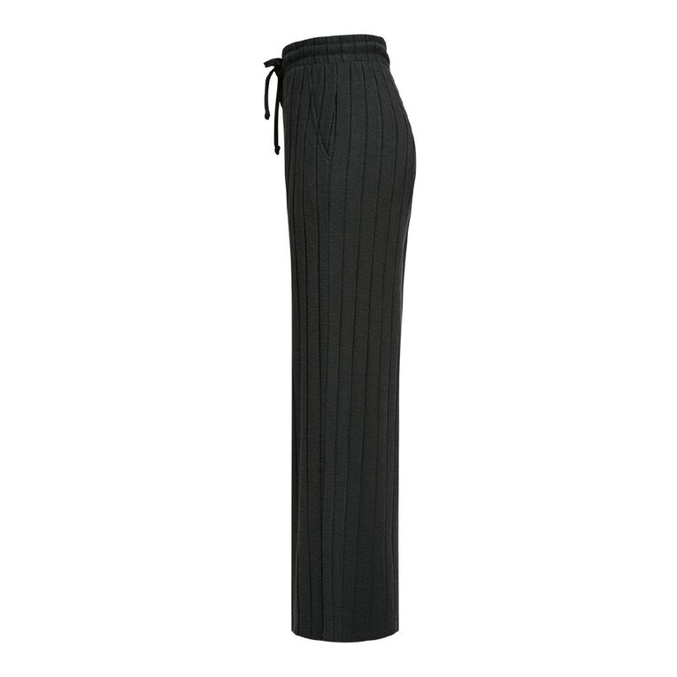 H&H Women's Wide Leg Ribbed Pants, Grey Dark, hi-res