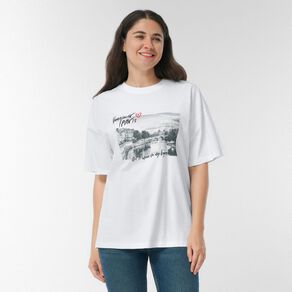 H&H Women's Short Sleeve Boyfriend Graphic Tee