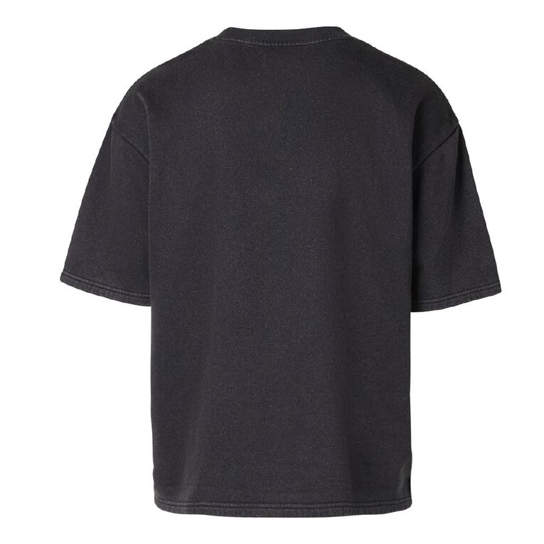 Garage Men's Plain Crew Sweat Tee, Black, hi-res