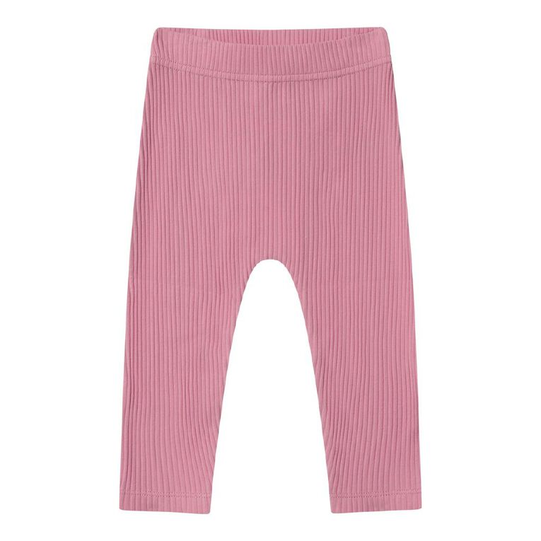 Young Original Babies' Rib Leggings 3 Pack, Pink, hi-res