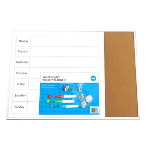 WS Whiteboard Weekly Planner With Cork Board and Accessories