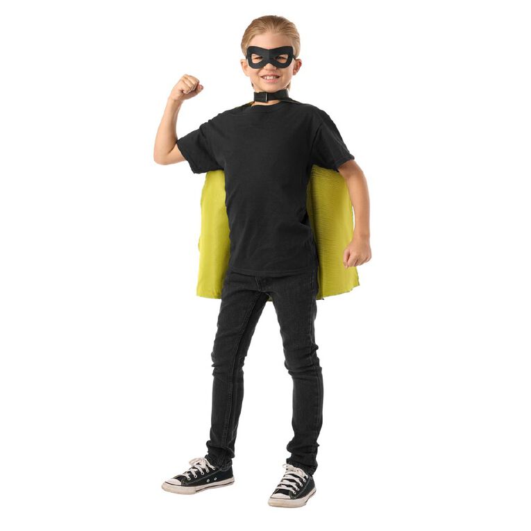 Play Studio Super Hero Cape & Mask Set Yellow & Black, , hi-res