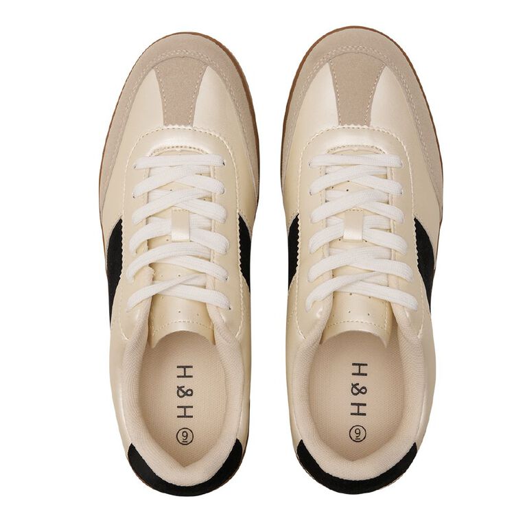 H&H Women's Women's Petra Sneakers, White/Black, hi-res