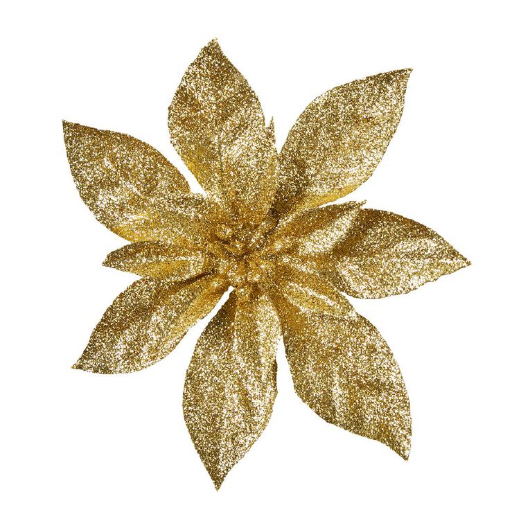 Wonderland Poinsettia With Clip Christmas Tree Decoration Assorted, , hi-res